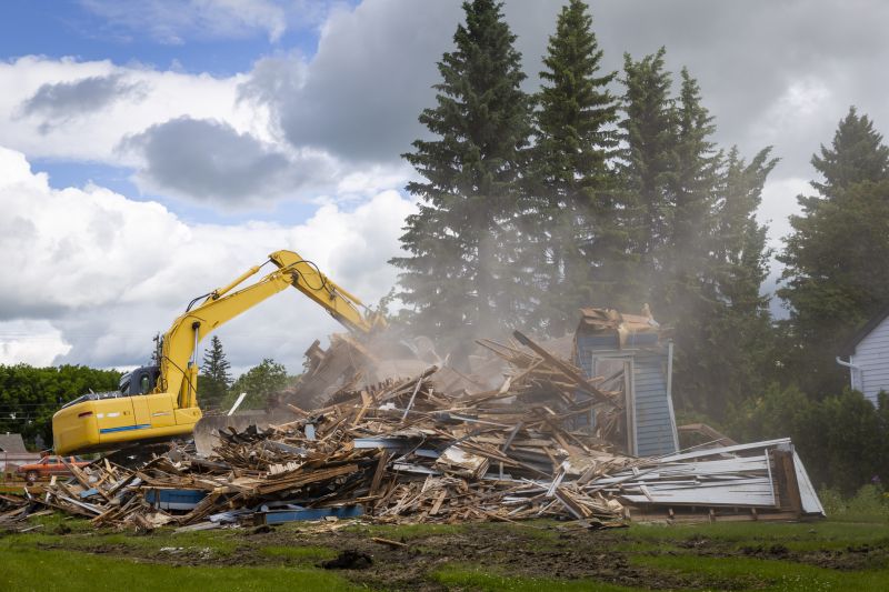 Demolition Crew Operating Machinery